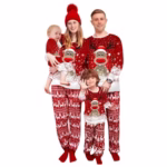 SHAINE Family Matching Christmas Pyjamas Set for Family, Reindeer Pajamas PJs Set Xmas Sleepwear Nightwear for Women (M)