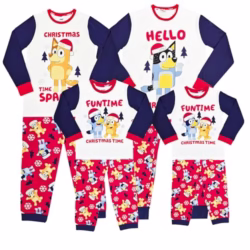 Bluey Christmas Family Pyjamas Mens Ladies Kids Xmas Nightwear