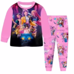 2025 K D-emons H-unters Pyjamas Sets Girls Long Sleeve 2 Pieces Pjs Set Music Party Pajamas Nighties Cartoon Sleepwear Kids Pyjamas Merch Clothes Long Sleeve Party Nighties Halloween Dress Up