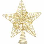 Gold Star Christmas Tree Topper Decoration Christmas Tree Gold Star Decorations Glitter Stars for Xmas Tree Festive Decs