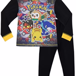 Pokemon Pyjamas | Long Sleeve Boys' Pyjama Sets | Pikachu Pjs | Rowlet Popplio Litten | Cotton Pyjamas for Kids