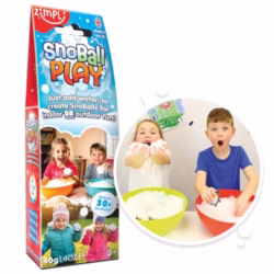 ZIMPLI - Snoball Play 2 Use, Magically turns water into Artifical Fake Instant Snow, Kids Indoor & Outdoor Toy, Stocking Filler for Boys and Girls 4 5 6 7 8 9, UK Made