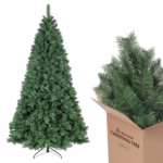 SALCAR 7ft Christmas Tree – Realistic Artificial Christmas Tree with Metal Stand, 210cm Xmas Tree, Quick Setup, Premium Christmas Decoration