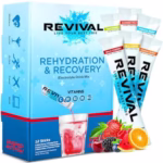 Revival Rapid Rehydration Electrolytes Powder - High Strength Vitamin C, B1, B3, B5, B12 Supplement Sachet Drink, Effervescent Electrolyte Hydration Tablets - 12 Pack Assorted Flavours
